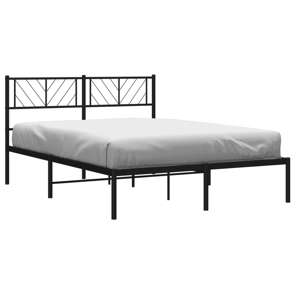 sengeramme med sengegavl 140x200 cm metal sort