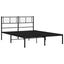 sengeramme med sengegavl 140x200 cm metal sort