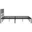 sengeramme med sengegavl 140x200 cm metal sort