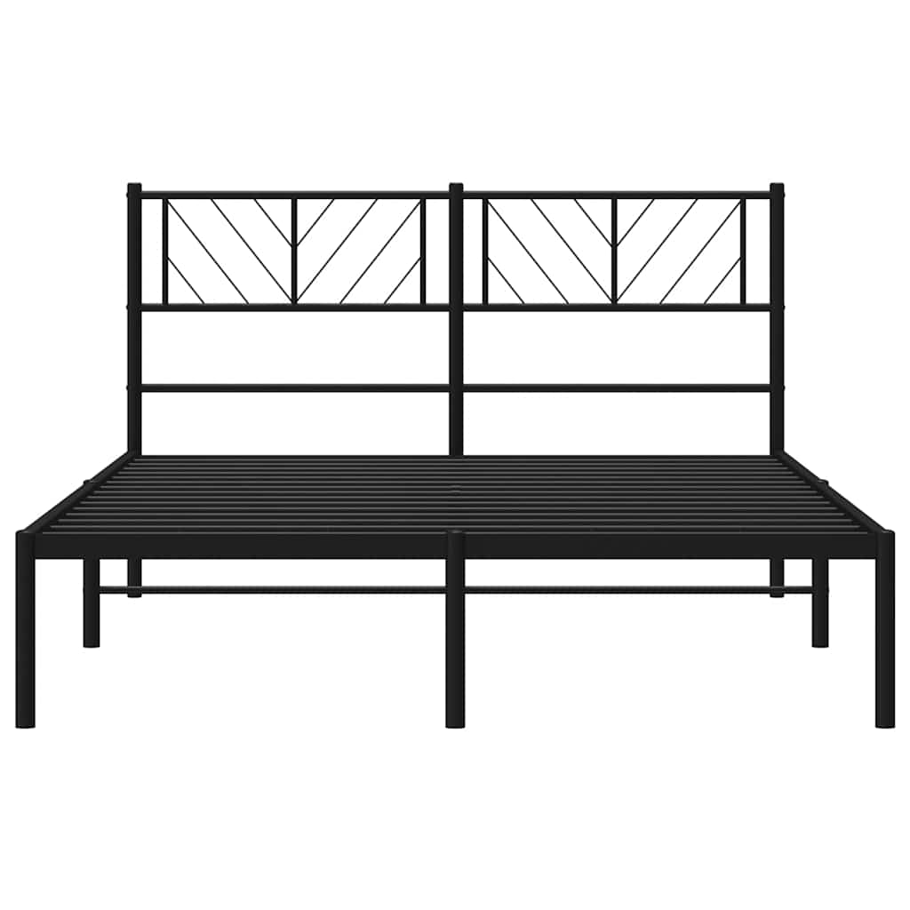 sengeramme med sengegavl 150x200 cm metal sort