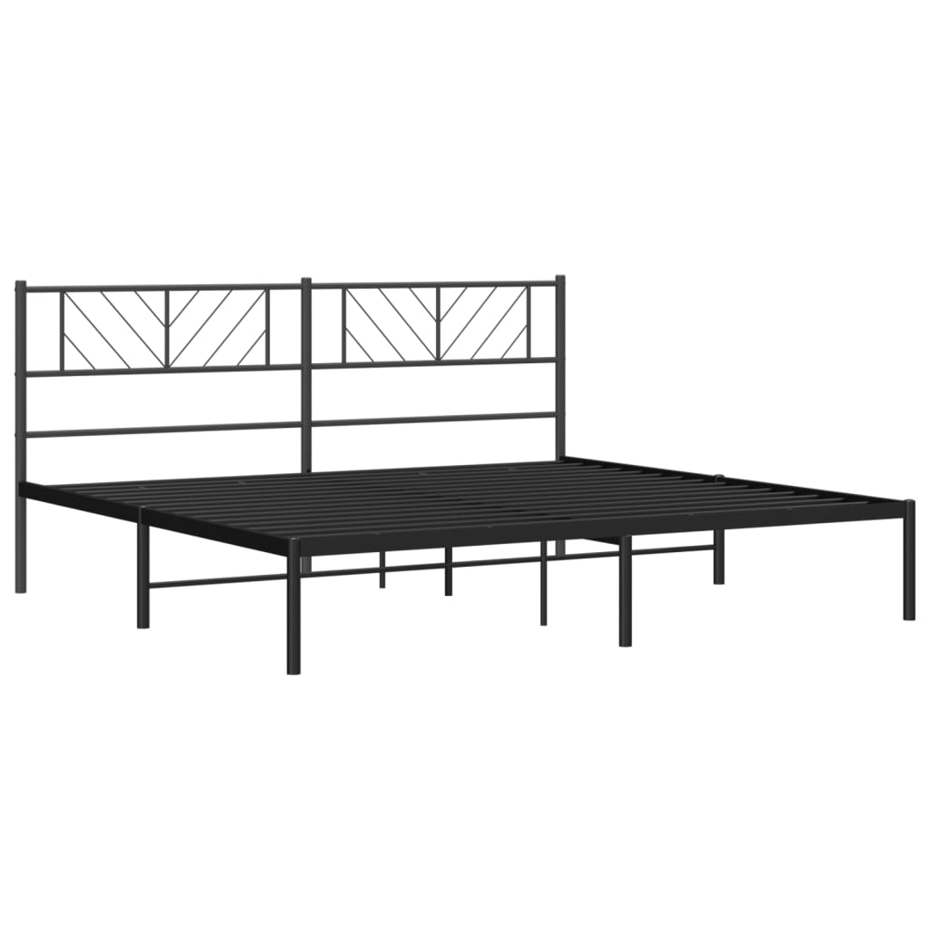 sengeramme med sengegavl 180x200 cm metal sort
