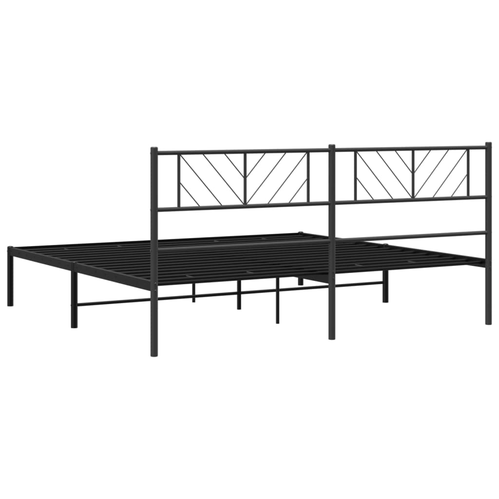 sengeramme med sengegavl 180x200 cm metal sort