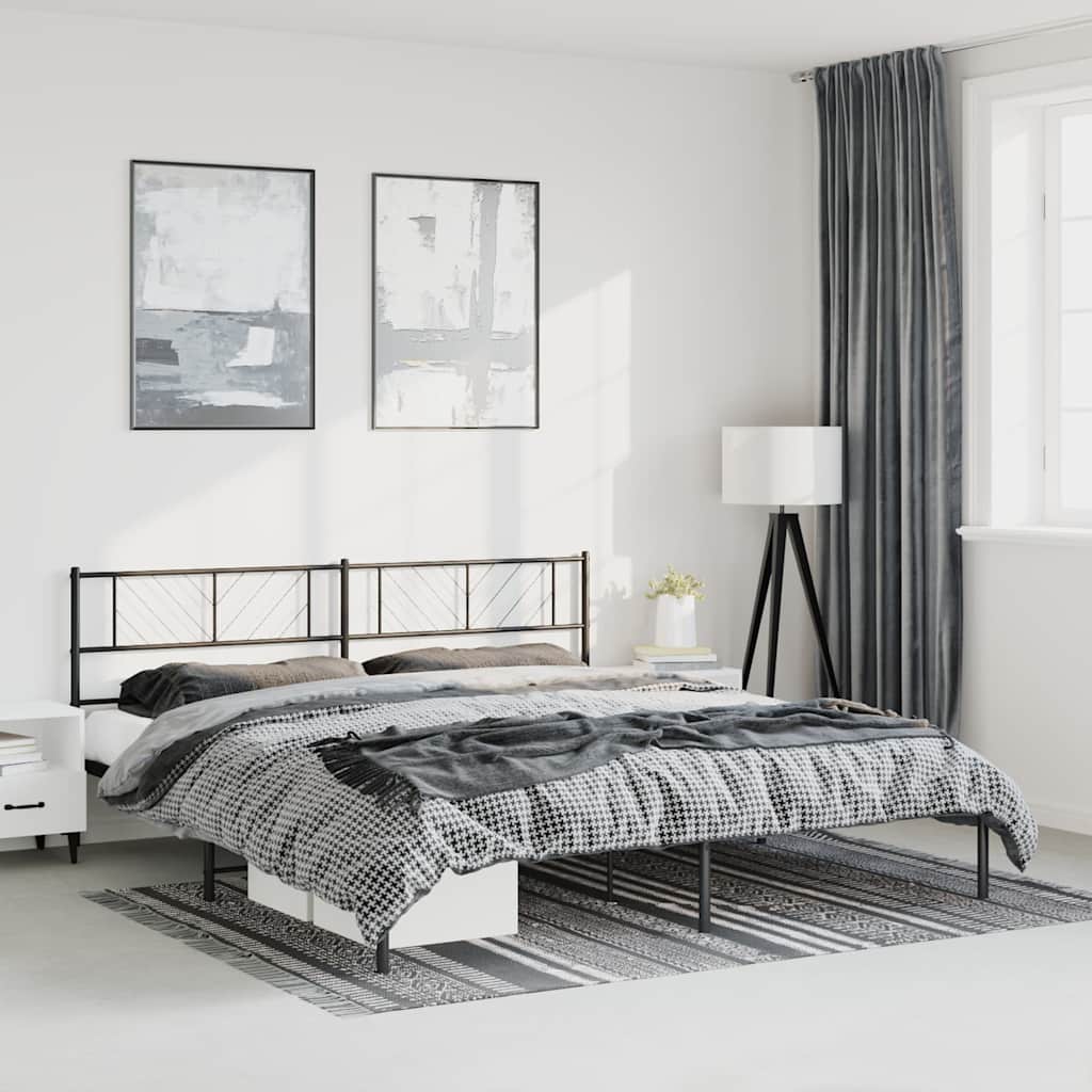sengeramme med sengegavl 183x213 cm metal sort