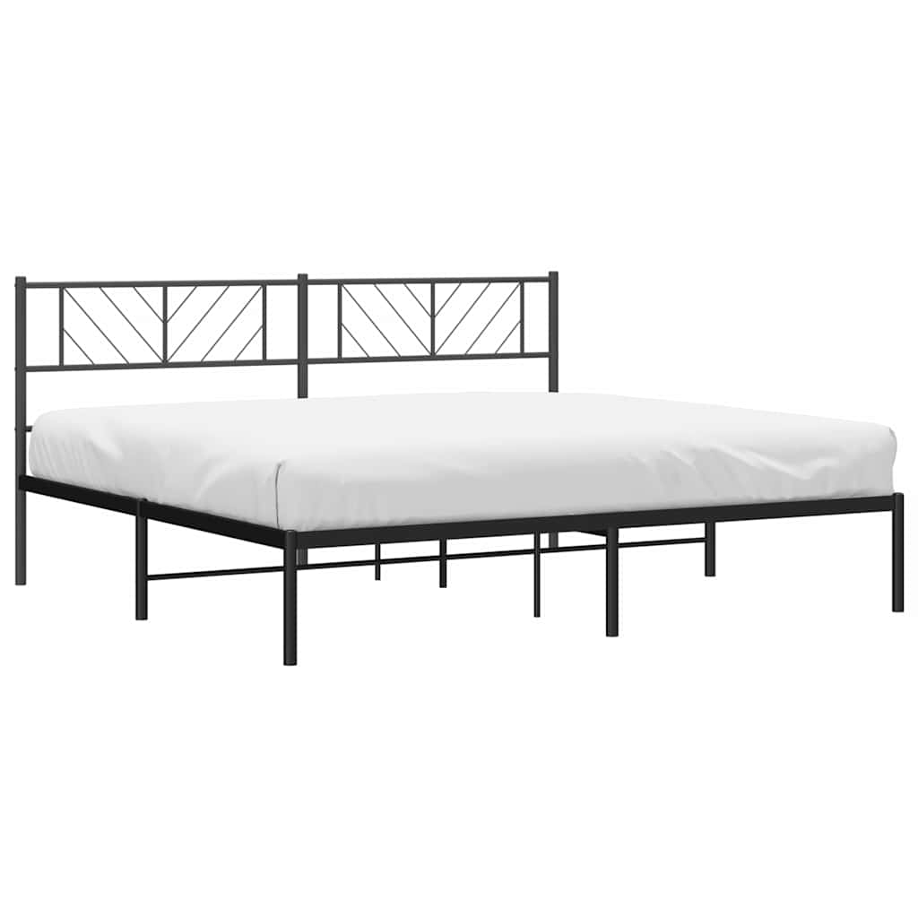sengeramme med sengegavl 183x213 cm metal sort