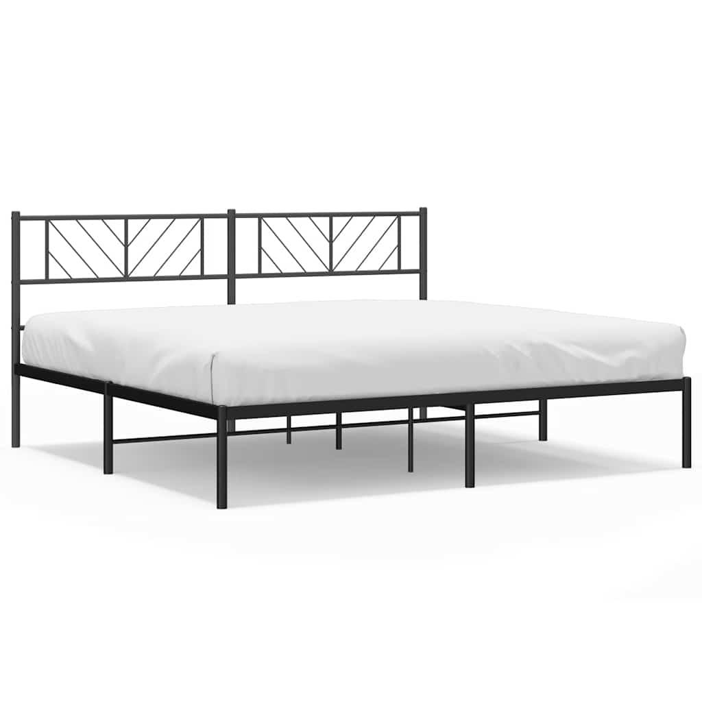 sengeramme med sengegavl 193x203 cm metal sort