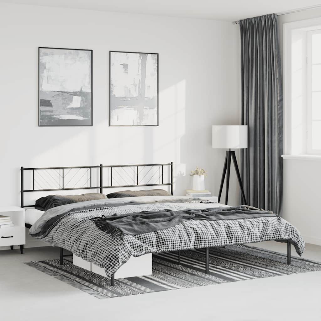 sengeramme med sengegavl 193x203 cm metal sort