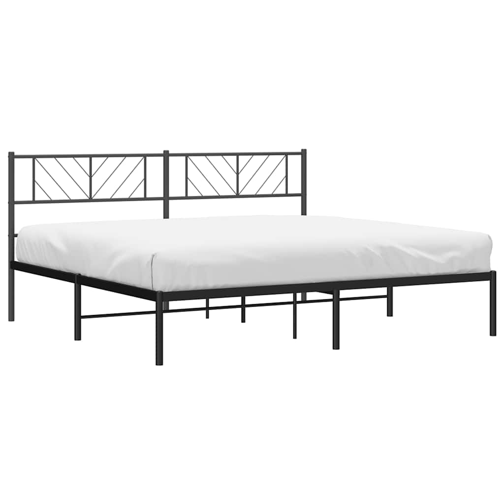 sengeramme med sengegavl 193x203 cm metal sort