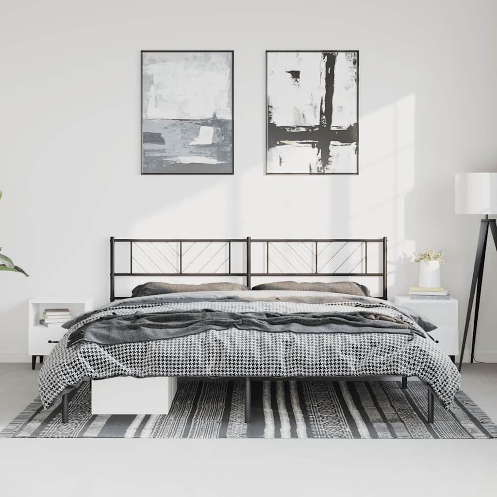sengeramme med sengegavl 193x203 cm metal sort