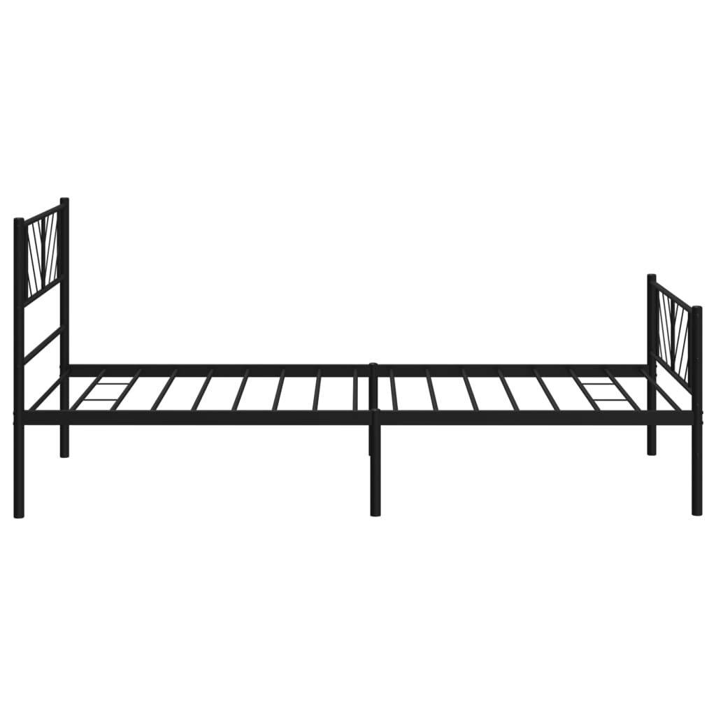 sengeramme med sengegavl og fodgærde 80x200 cm metal sort