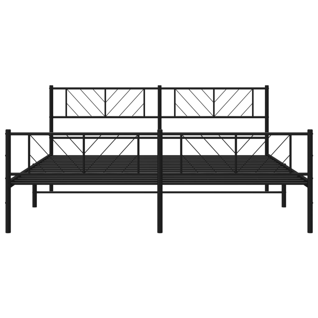 sengeramme uden madras med fodgærde 180x200 cm sort