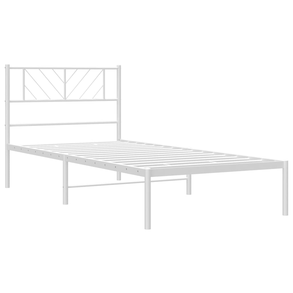 sengeramme uden madras med hovedgærde 75x190 cm hvid
