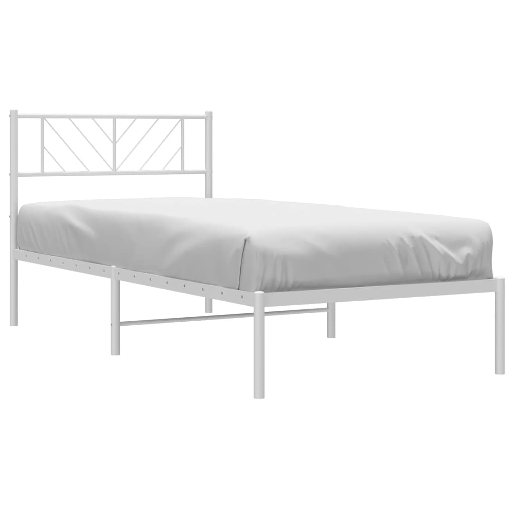 sengeramme med sengegavl 80x200 cm metal hvid