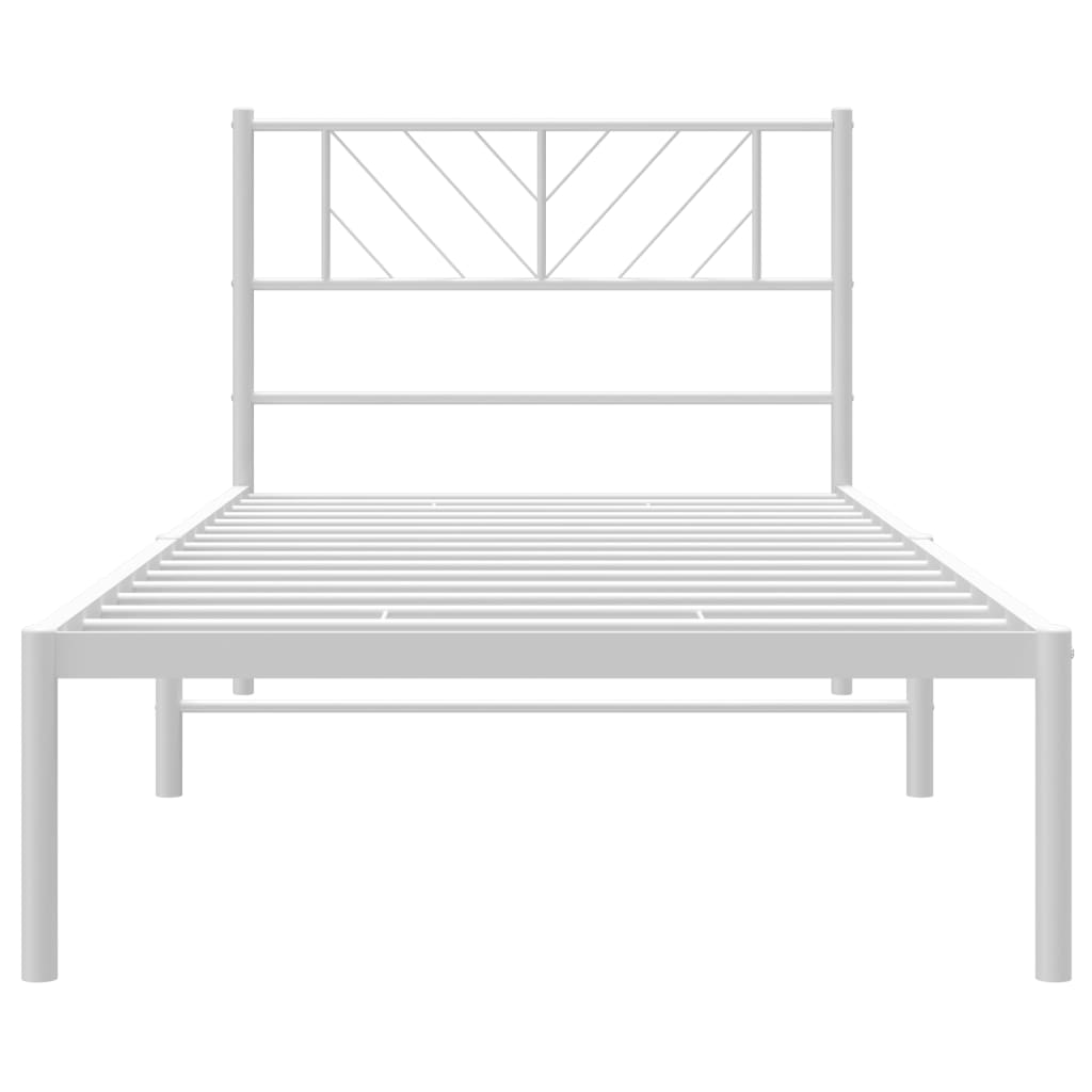 sengeramme med sengegavl 80x200 cm metal hvid