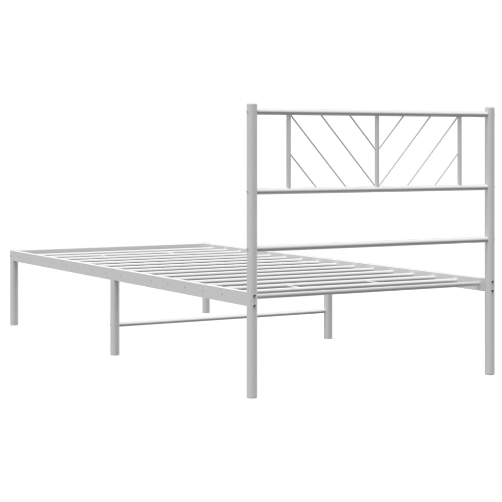 sengeramme med sengegavl 80x200 cm metal hvid