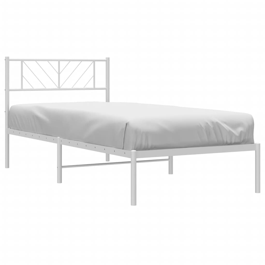 sengeramme med sengegavl 90x200 cm metal hvid