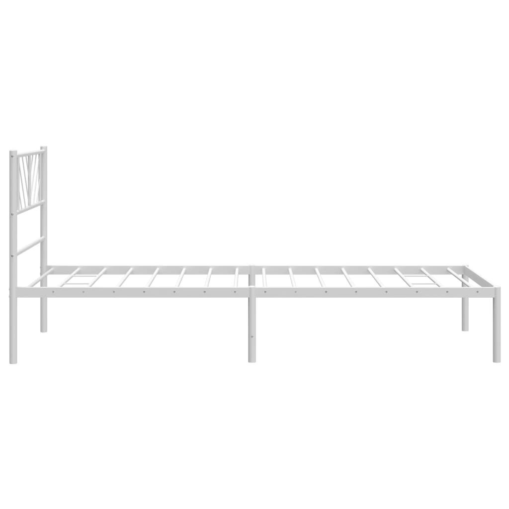 sengeramme med sengegavl 90x200 cm metal hvid