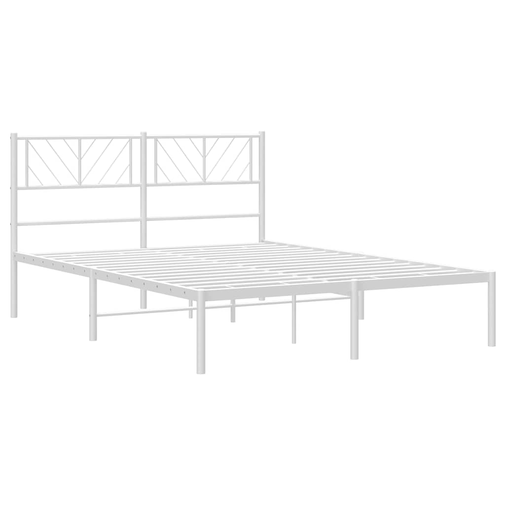 sengeramme med sengegavl 135x190 cm metal hvid
