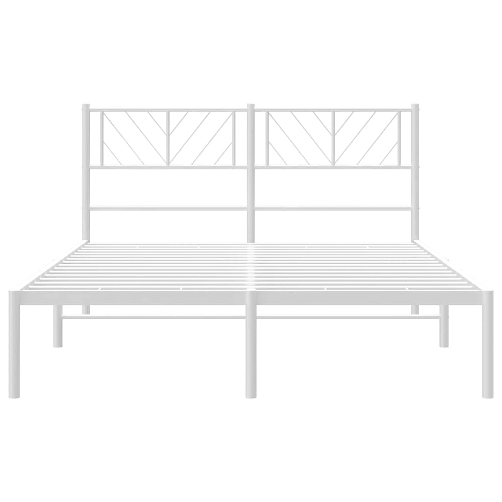 sengeramme med sengegavl 135x190 cm metal hvid