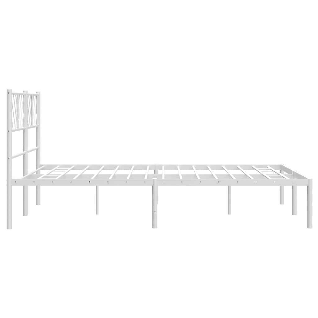 sengeramme med sengegavl 135x190 cm metal hvid