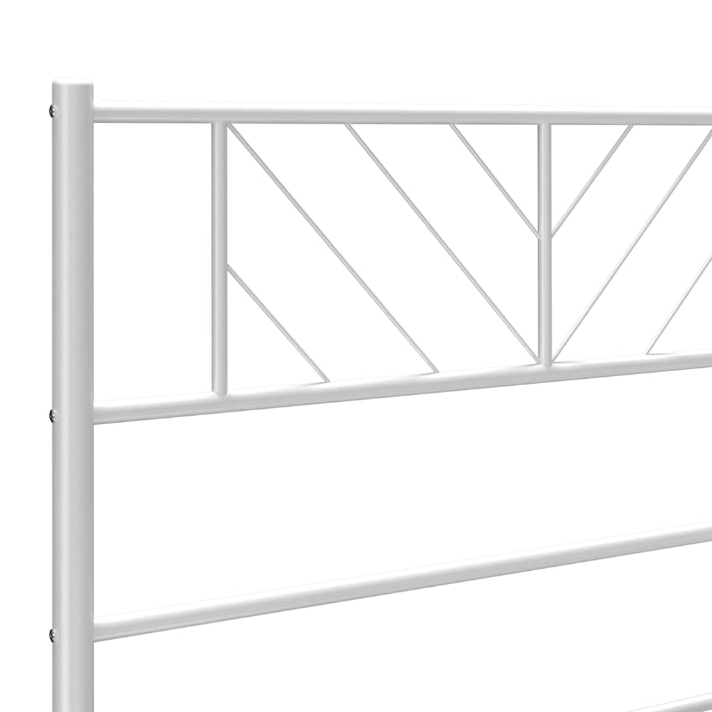 sengeramme med sengegavl 135x190 cm metal hvid