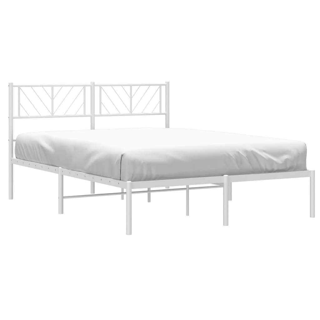 sengeramme med sengegavl 140x200 cm metal hvid
