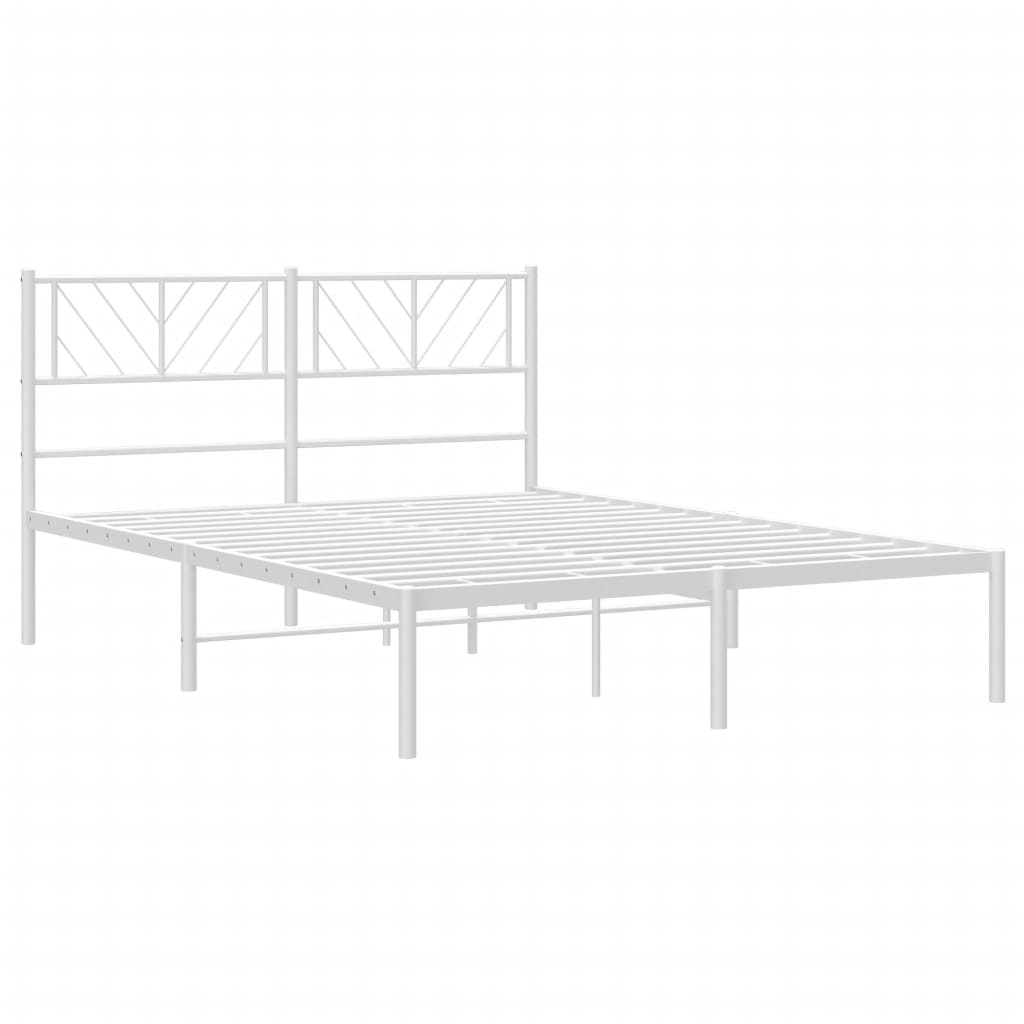 sengeramme med sengegavl 140x200 cm metal hvid