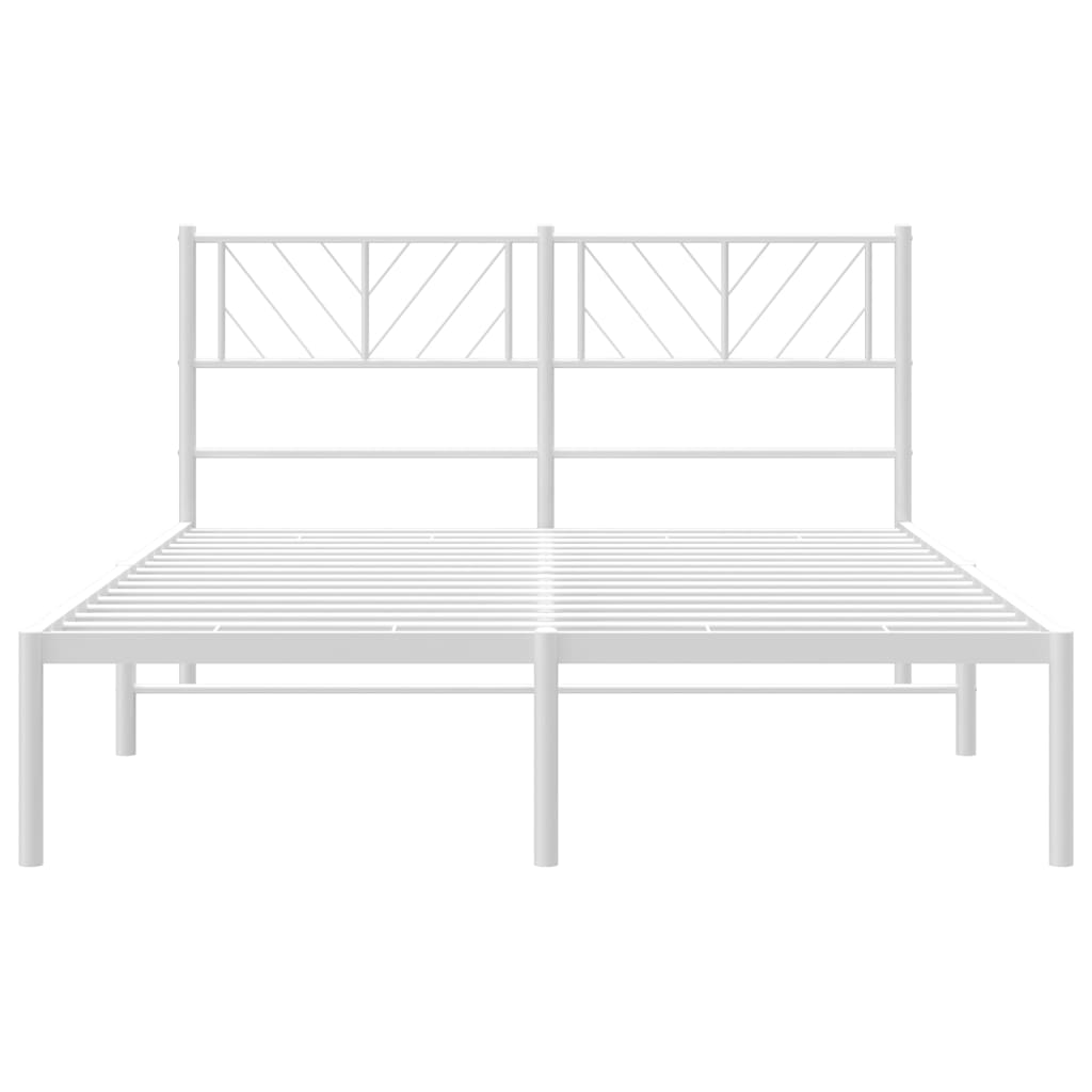 sengeramme med sengegavl 140x200 cm metal hvid