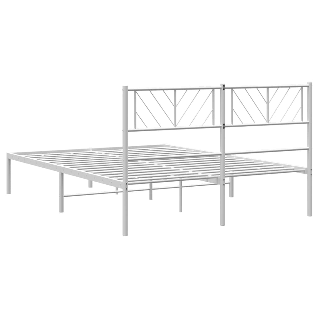 sengeramme med sengegavl 140x200 cm metal hvid