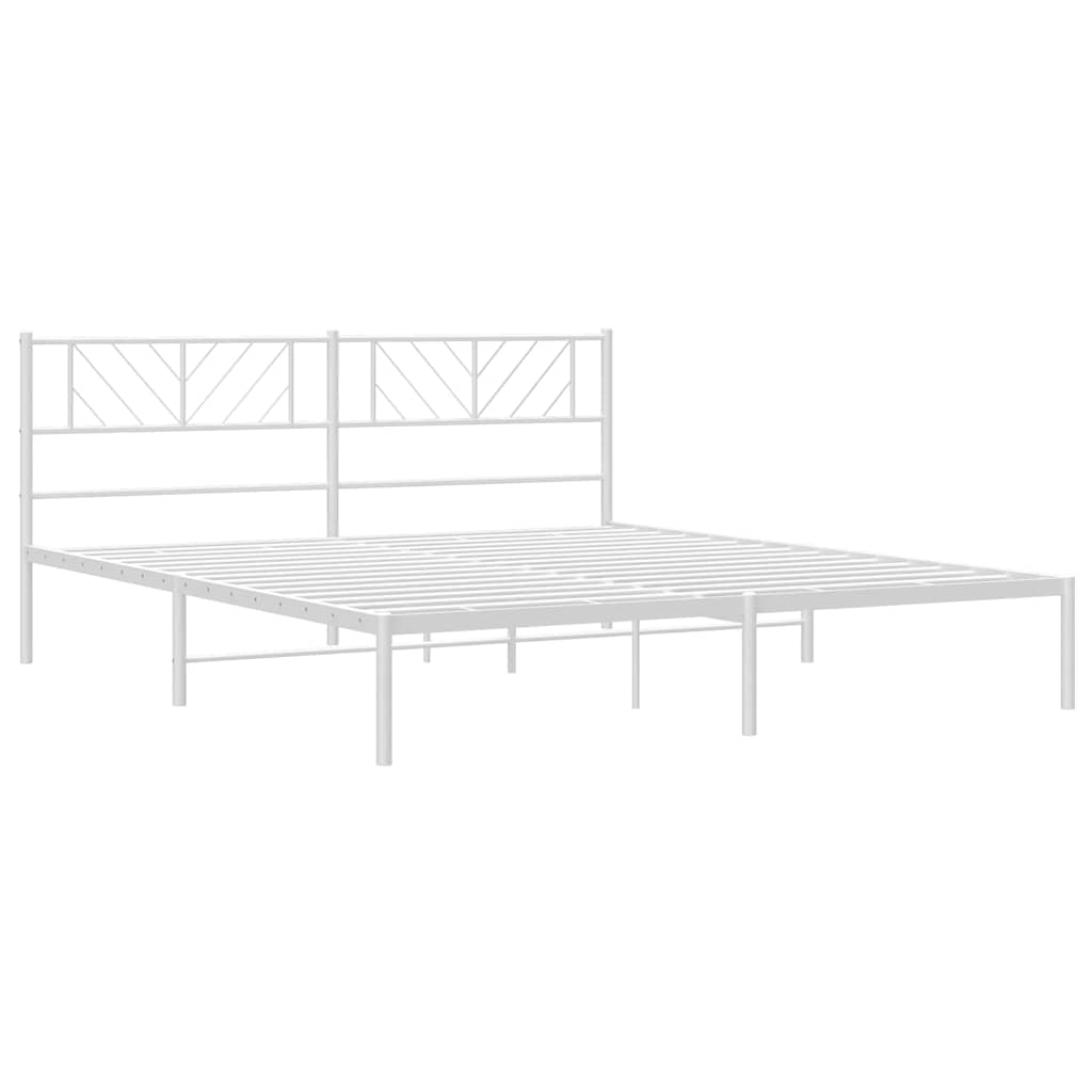 sengeramme med sengegavl 183x213 cm metal hvid