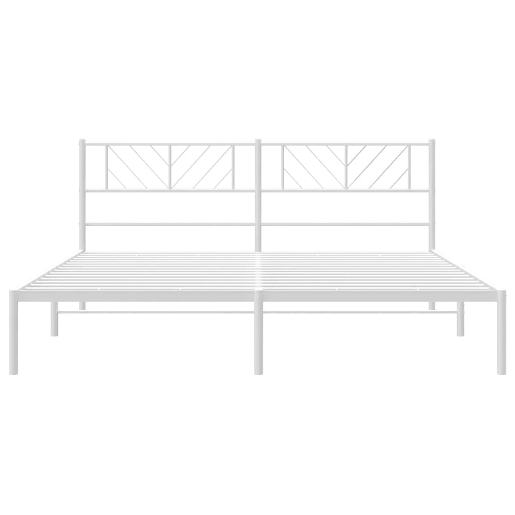 sengeramme med sengegavl 183x213 cm metal hvid