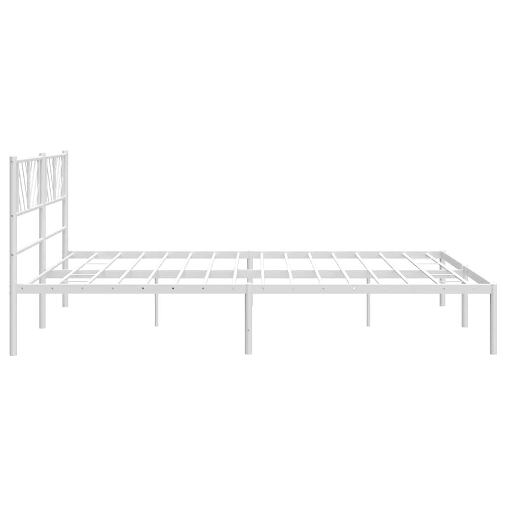 sengeramme med sengegavl 183x213 cm metal hvid