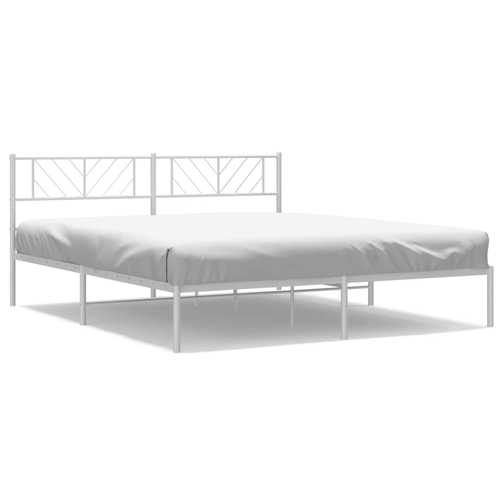 sengeramme med sengegavl 193x203 cm metal hvid