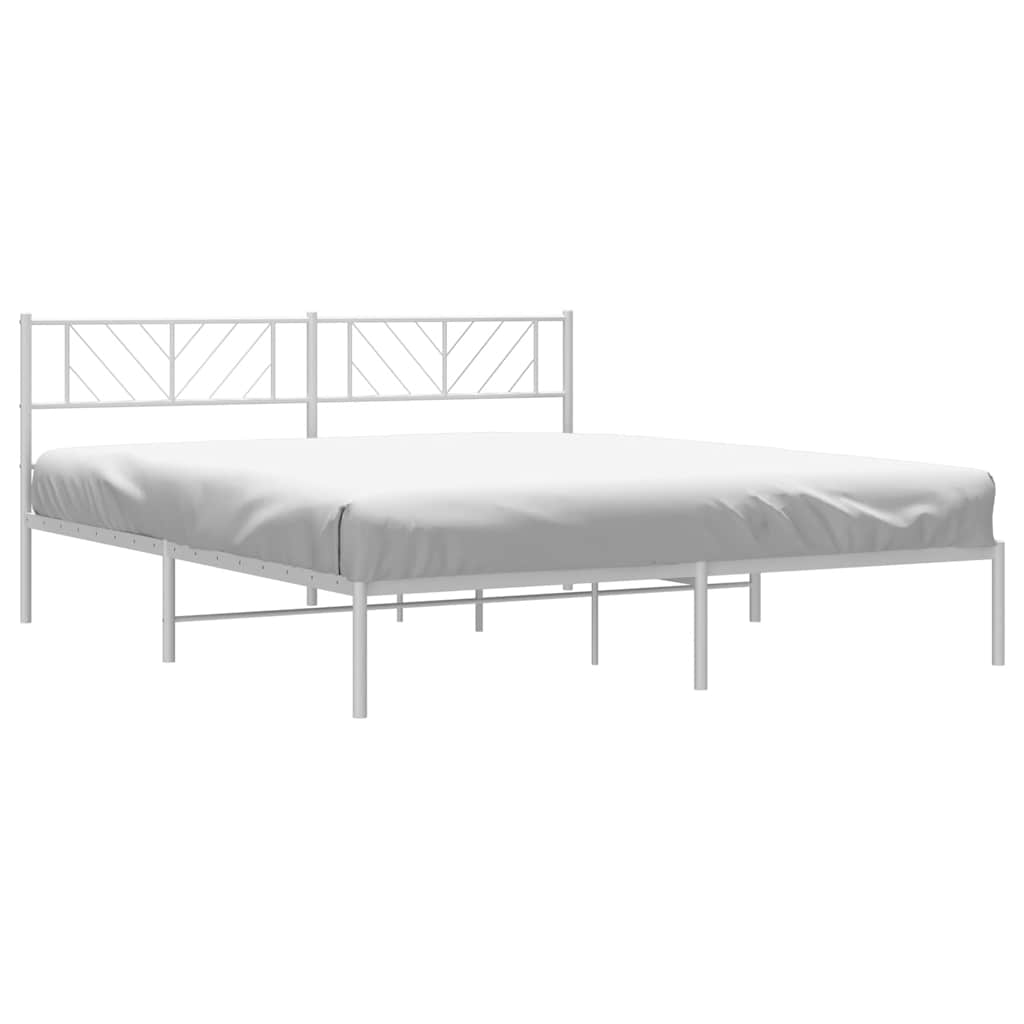 sengeramme med sengegavl 193x203 cm metal hvid