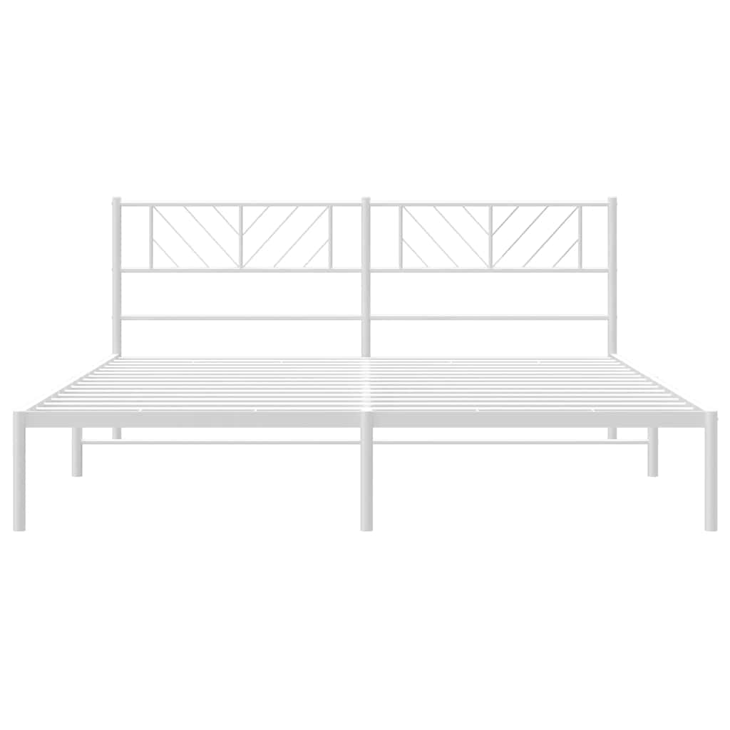 sengeramme med sengegavl 193x203 cm metal hvid