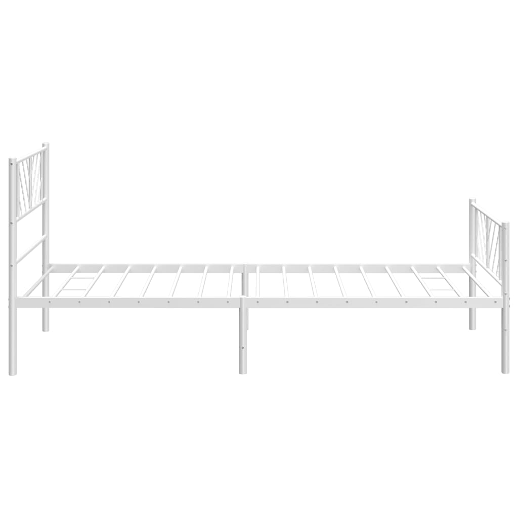 sengeramme med sengegavl og fodgærde 107x203 cm metal hvid