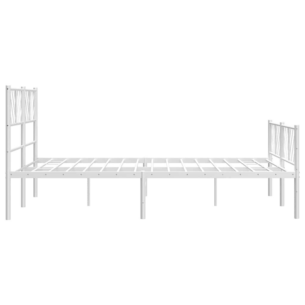 sengeramme med sengegavl og fodgærde 150x200 cm metal hvid