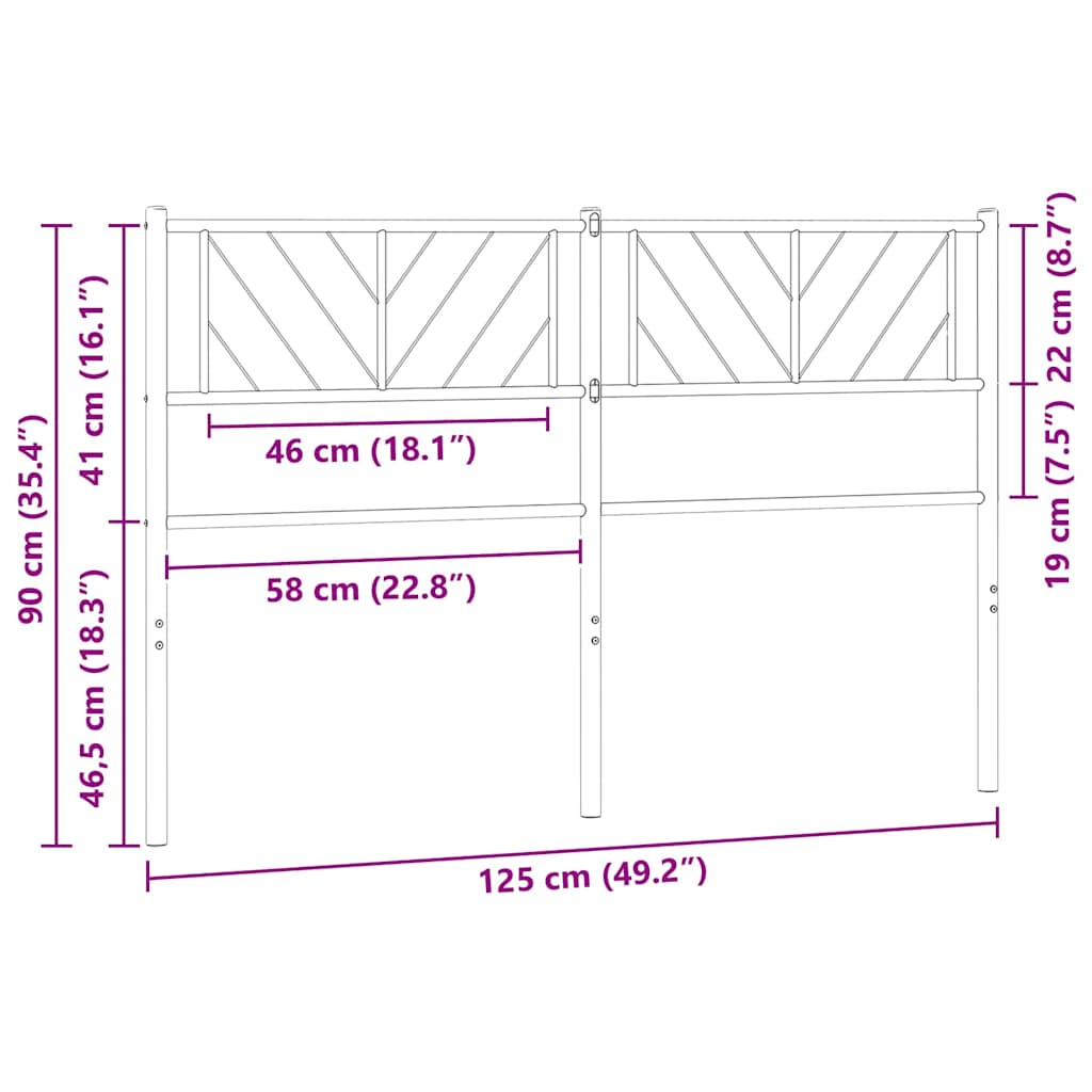 udskiftningsgavl 120 cm metal hvid