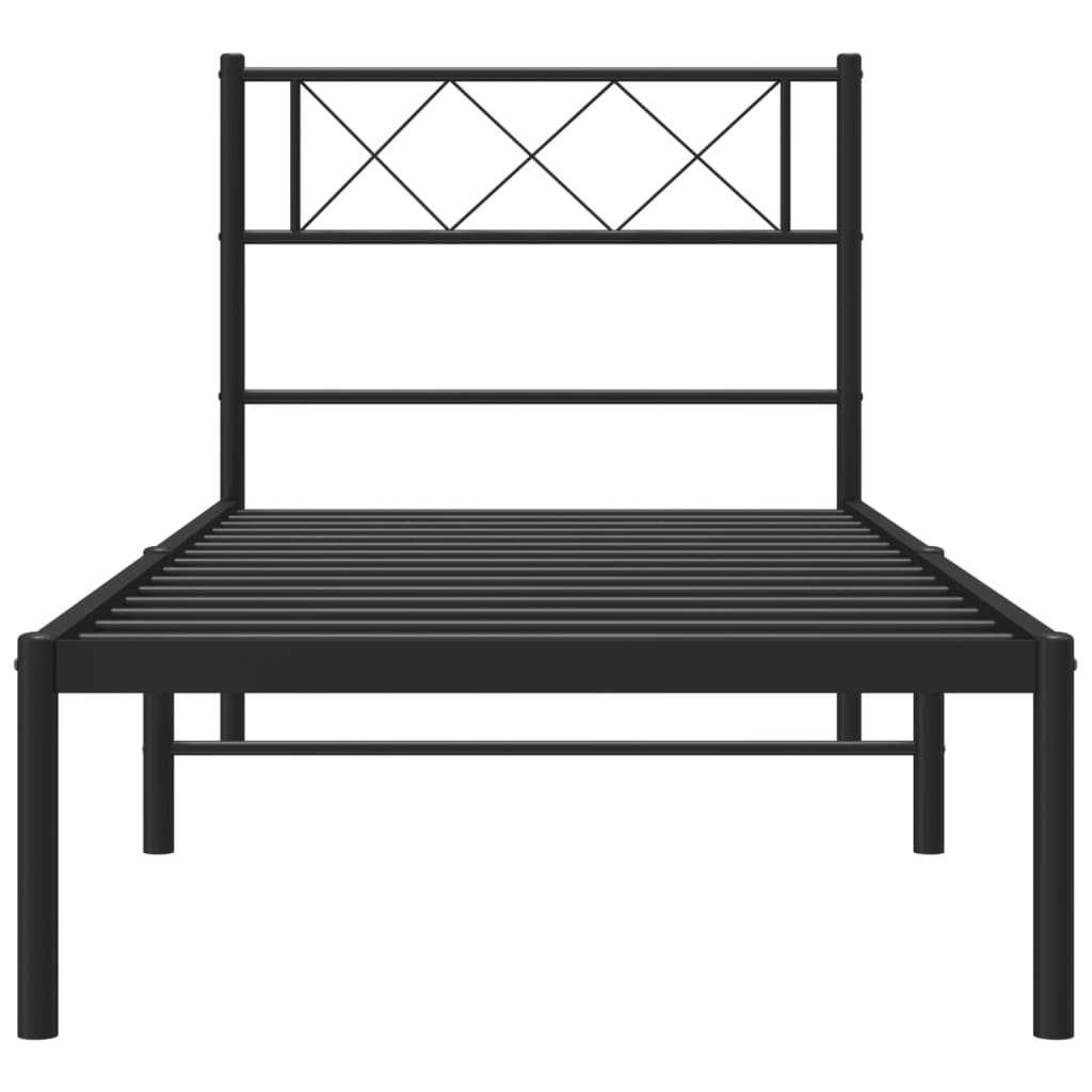 sengeramme med sengegavl 75x190 cm metal sort
