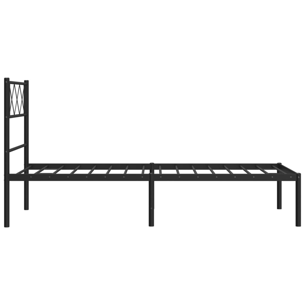sengeramme med sengegavl 75x190 cm metal sort