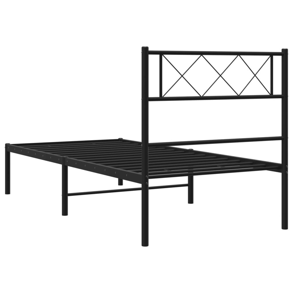 sengeramme med sengegavl 75x190 cm metal sort