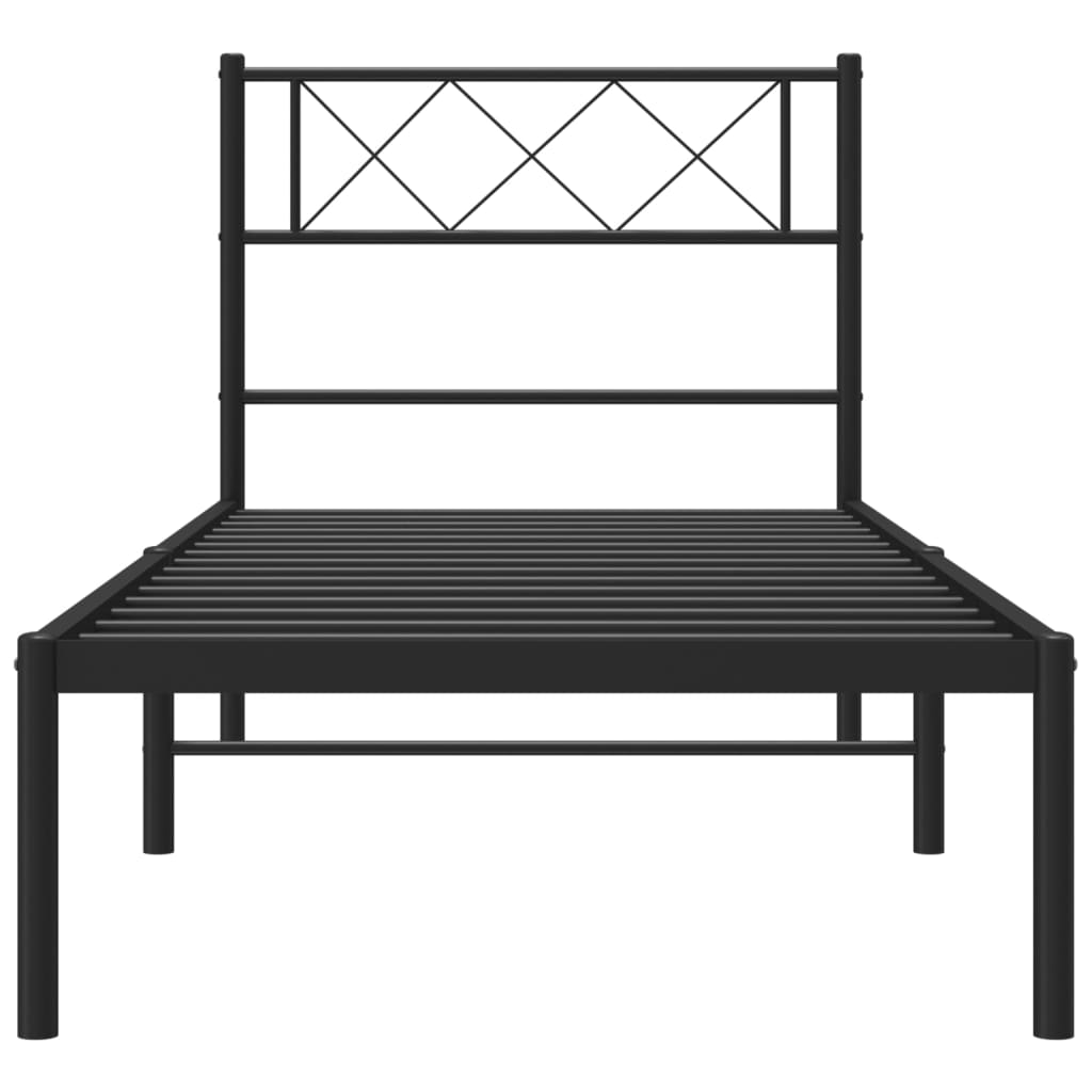 sengeramme med sengegavl 90x190 cm metal sort