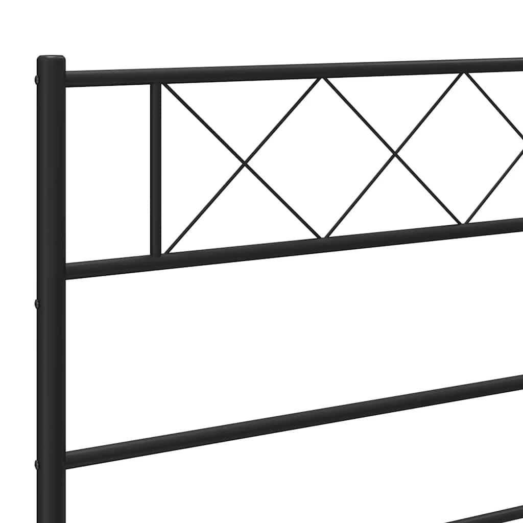 sengeramme med sengegavl 135x190 cm metal sort