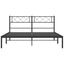 sengeramme med sengegavl 140x200 cm metal sort