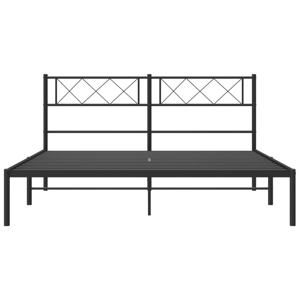 sengeramme med sengegavl 140x200 cm metal sort