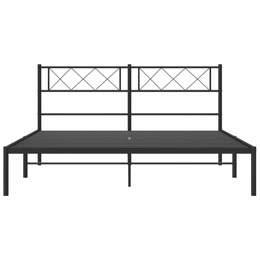 sengeramme med sengegavl 150x200 cm metal sort