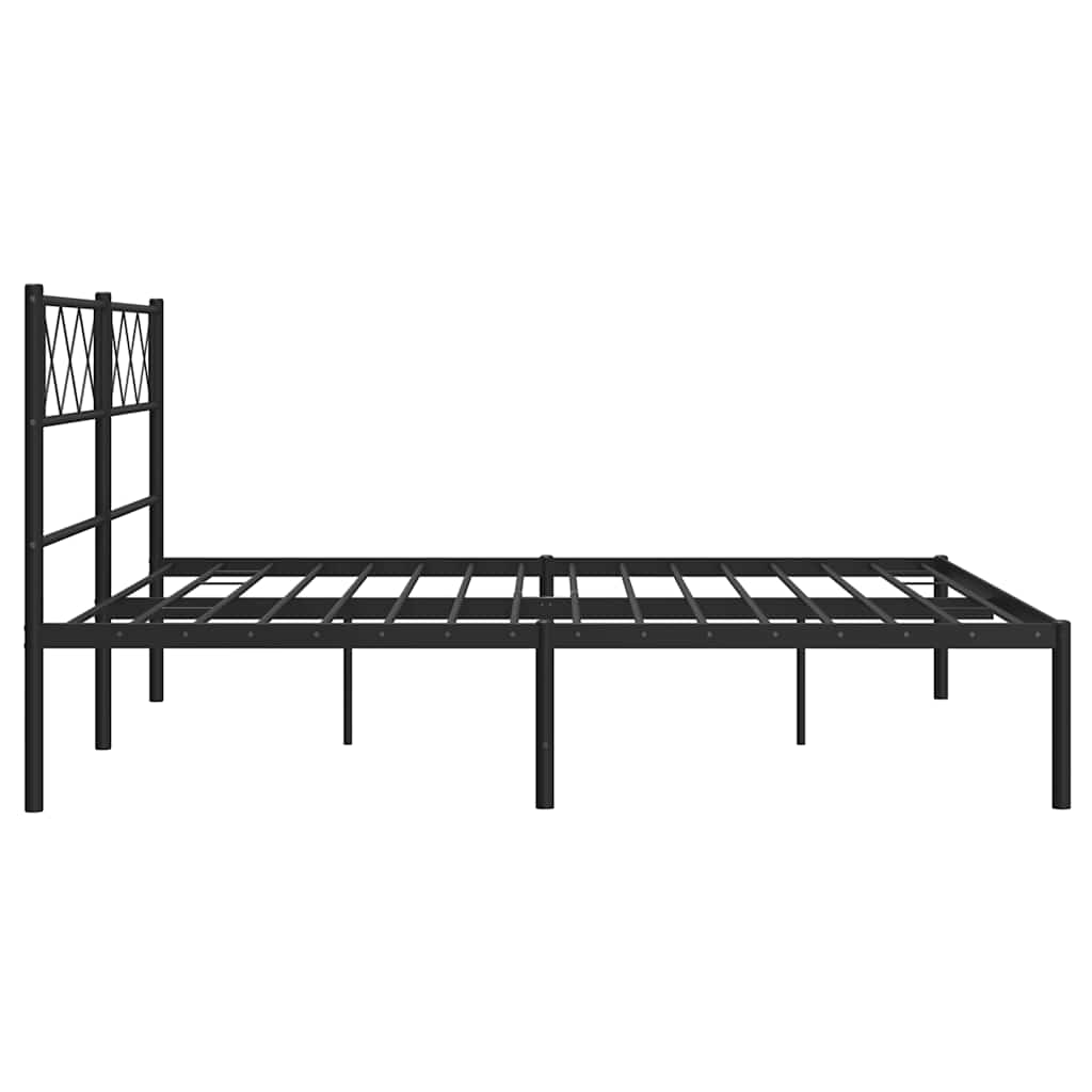 sengeramme med sengegavl 150x200 cm metal sort