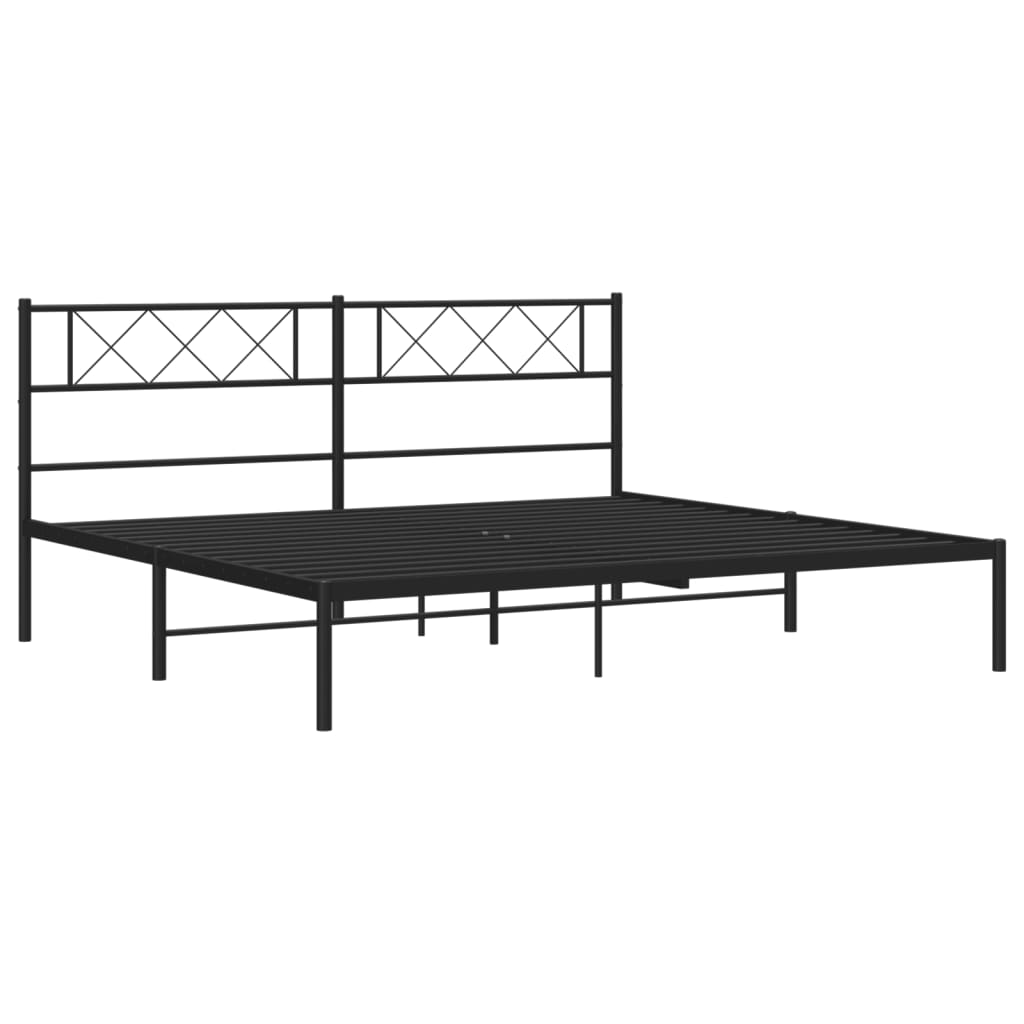 sengeramme med sengegavl 180x200 cm metal sort