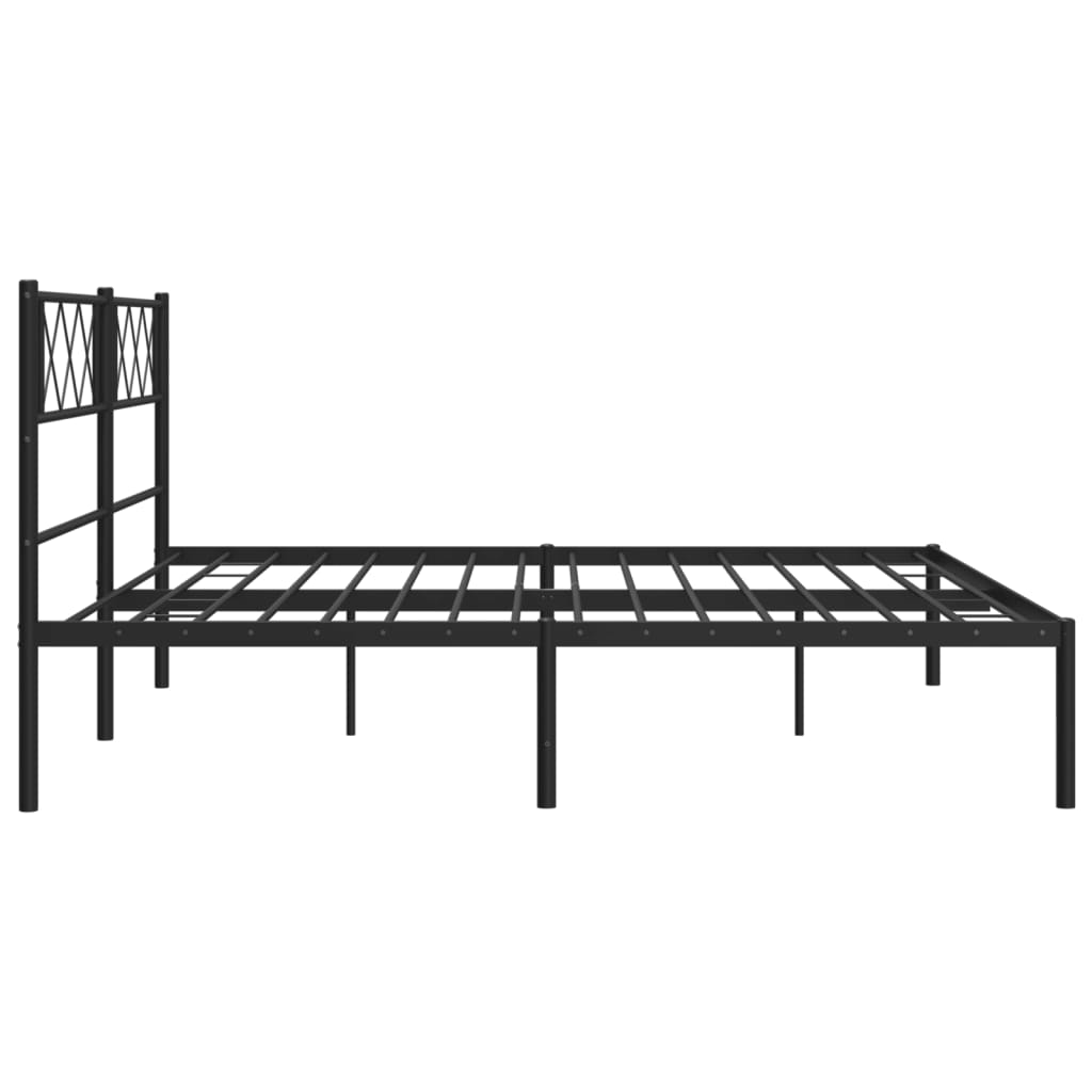 sengeramme med sengegavl 180x200 cm metal sort