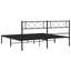 sengeramme med sengegavl 180x200 cm metal sort