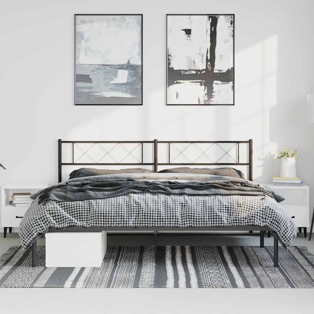 sengeramme med sengegavl 183x213 cm metal sort